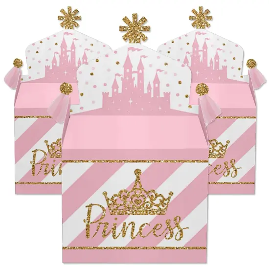 Big Dot of Happiness Little Princess Crown - Treat Box Party Favors - Pink and Gold Baby Shower or Birthday Party Goodie Gable Boxes - Set of 12 {3}