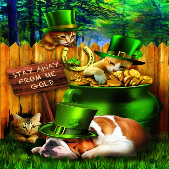 Sunsout Stealin Me Gold 300 pc St. Patricks Day Jigsaw Puzzle 28882 {1}