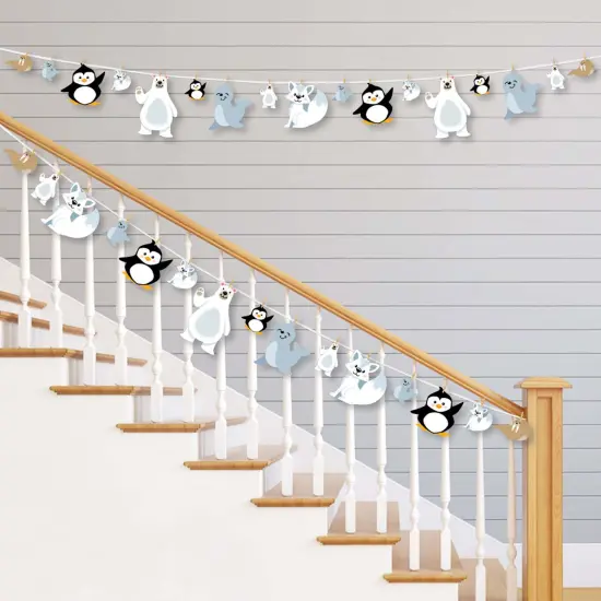 Big Dot of Happiness Arctic Polar Animals - Winter Baby Shower or Birthday Party DIY Decorations - Clothespin Garland Banner - 44 Pieces {4}