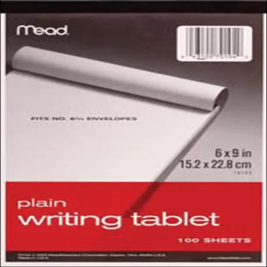 Mead Unruled Writing Tablet 6"X9"-White, 100 Sheets {1}
