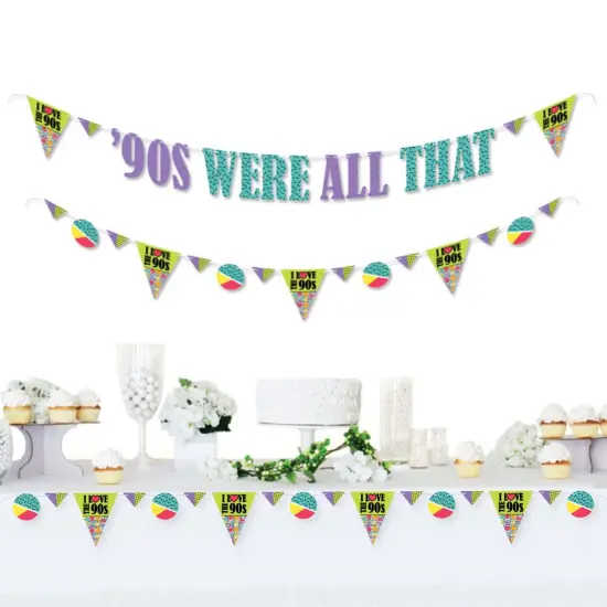 Big Dot of Happiness 90's Throwback - 1990's Party Letter Banner Decoration - 36 Banner Cutouts and '90's were All That Banner Letters {3}