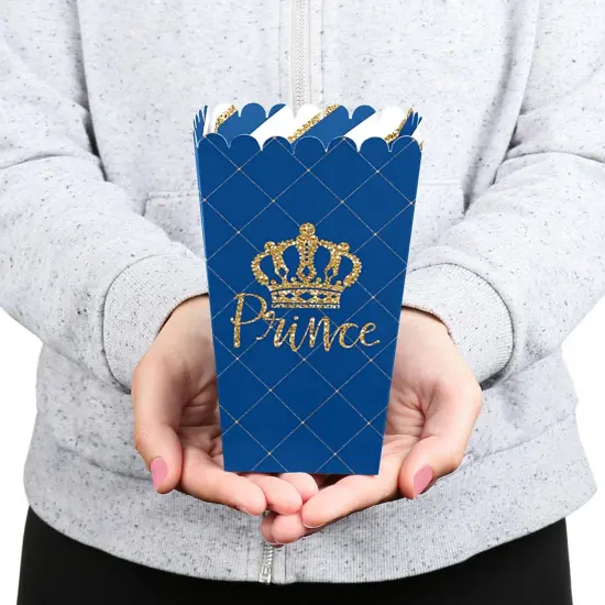 Big Dot of Happiness Royal Prince Charming - Baby Shower or Birthday Party Favor Popcorn Treat Boxes - Set of 12 {6}