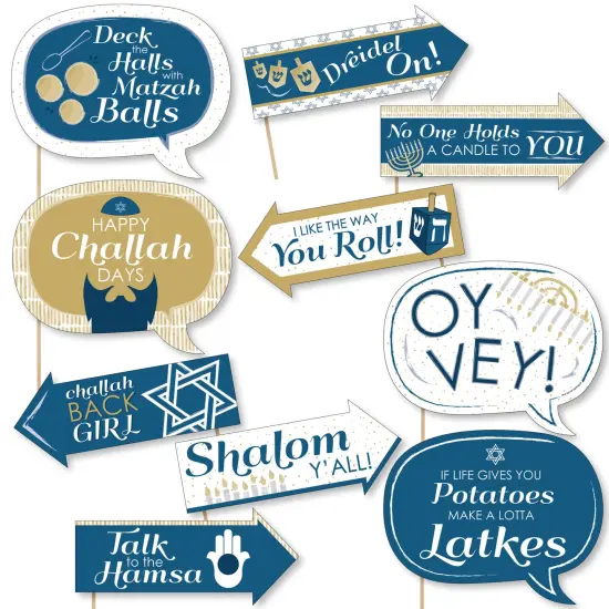 Big Dot of Happiness Funny Happy Hanukkah - Chanukah Photo Booth Props Kit - 10 Piece {1}