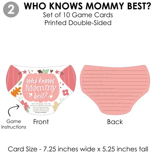 Big Dot of Happiness Girl Little Pumpkin - 4 Fall Baby Shower Games - 10 Cards Each - Gamerific Bundle {7}