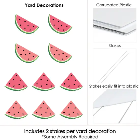 Big Dot of Happiness Sweet Watermelon - Lawn Decorations - Outdoor Fruit Party Yard Decorations - 10 Piece {7}