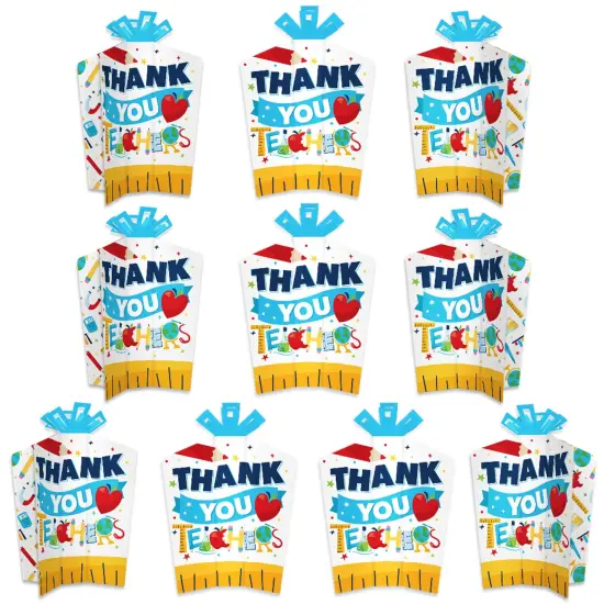 Big Dot of Happiness Thank You Teachers - Table Decorations - Teacher Appreciation Fold and Flare Centerpieces - 10 Count {1}