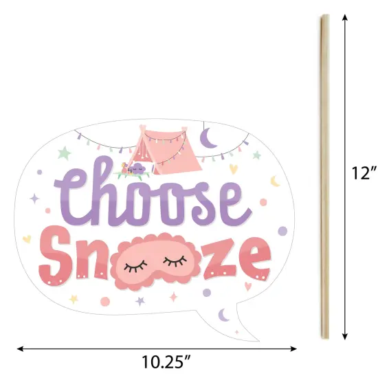 Big Dot of Happiness Pajama Slumber Party - Girls Sleepover Birthday Party Photo Booth Props Kit - 20 Count {7}