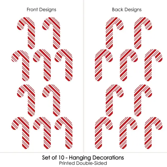 Big Dot of Happiness Hanging Candy Cane - Outdoor Hanging Decor - Holiday and Christmas Party Decorations - 10 Pc {4}