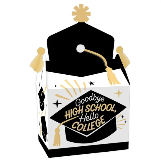 Big Dot of Happiness Goodbye High School, Hello College - Treat Box Party Favors - Graduation Party Goodie Gable Boxes - Set of 12 {1}