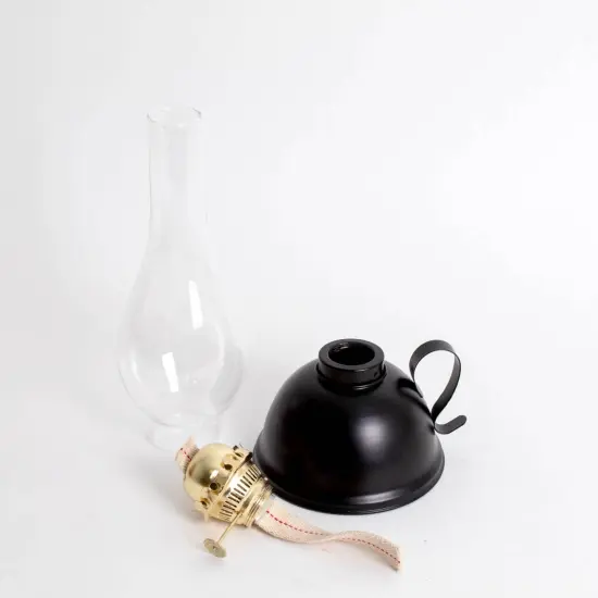 Lehman's Vintage Style Oil Lamp, Classic Nomad Model Burns Kerosene or Lamp Oil, Round Font with Curved Carrying Handle, Steel Burner, Glass Chimney and Wick for Non-Electric Lighting or Emergencies {4}