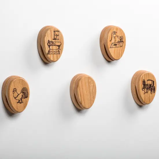 Oak Wood Towel Holder - Decorative Wooden Towel Hook for Kitchen or Bath, Amish Farmhouse Tradition {2}