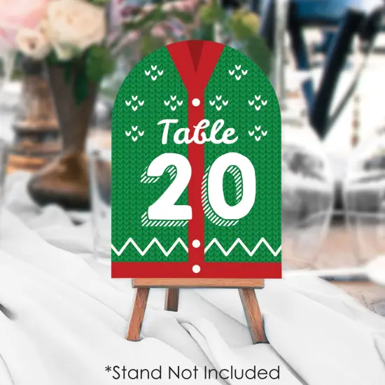 Big Dot of Happiness Ugly Sweater - Holiday and Christmas Party Double-Sided 5 x 7 inches Cards - Table Numbers - 1-20 {4}