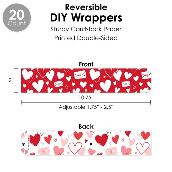 Big Dot of Happiness Happy Valentine&rsquo;s Day - Valentine Hearts Party Favors and Cupcake Kit - Fabulous Favor Party Pack - 100 Pieces {4}