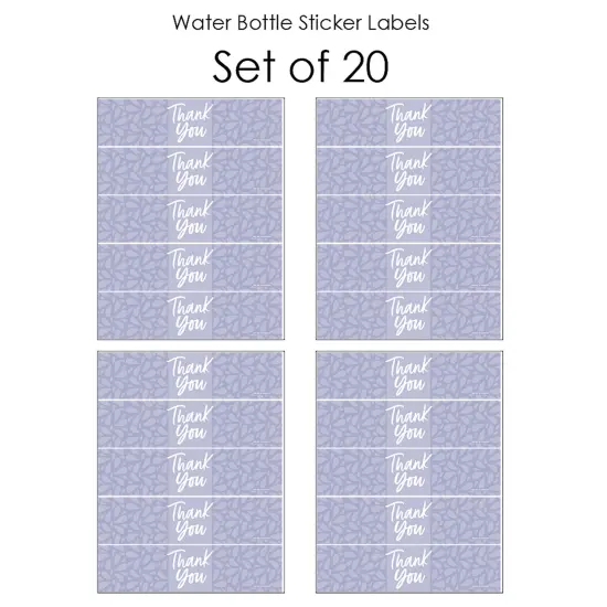 Big Dot of Happiness Purple Elegantly Simple - Guest Party Favors Water Bottle Sticker Labels - Set of 20 {4}