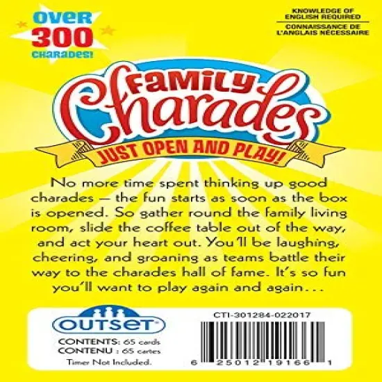 Outset Media Family Charades The Original Home Theater with over 300Card Games {3}