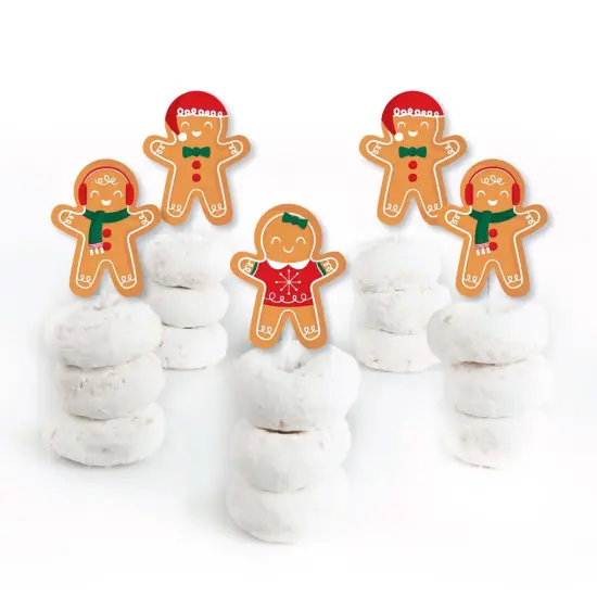 Big Dot of Happiness Gingerbread Christmas - Dessert Cupcake Toppers - Gingerbread Man Holiday Party Clear Treat Picks - Set of 24 {3}