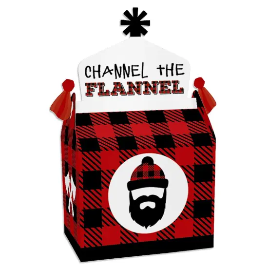 Big Dot of Happiness Lumberjack - Channel the Flannel - Treat Box Party Favors - Buffalo Plaid Party Goodie Gable Boxes - Set of 12 {1}