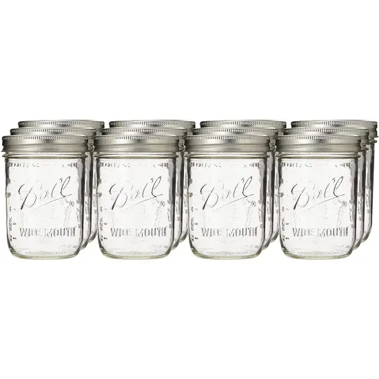 Ball Wide Mouth Pint Home Canning Jars Lids and Bands USA Made Case of 12 {3}