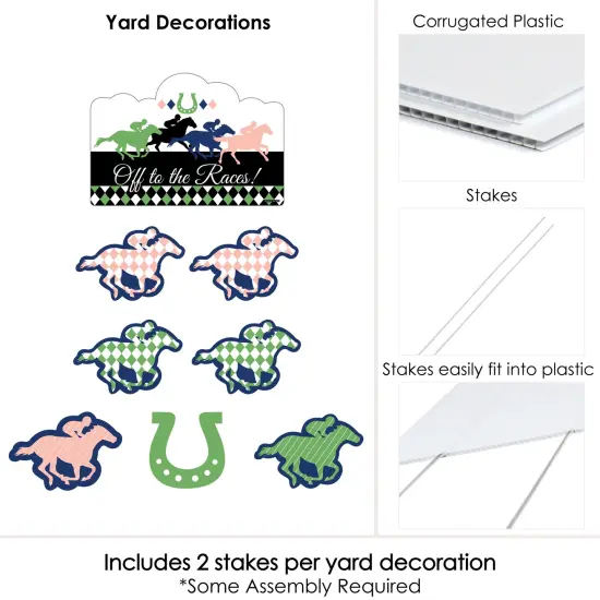 Big Dot of Happiness Kentucky Horse Derby - Yard Sign and Outdoor Lawn Decorations - Horse Race Party Yard Signs - Set of 8 {6}