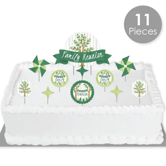 Big Dot of Happiness Family Tree Reunion - Family Gathering Party Cake Decorating Kit - Family Reunion Cake Topper Set - 11 Pieces {3}