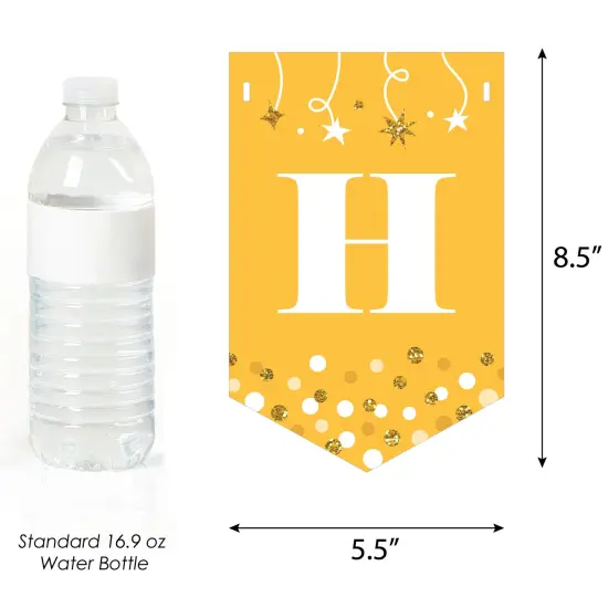 Big Dot of Happiness Golden Birthday - Birthday Party Bunting Banner - Party Decorations - Happy Birthday {4}