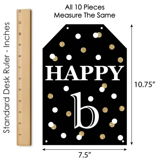 Big Dot of Happiness Adult Happy Birthday - Gold - Hanging Vertical Paper Door Banners - Birthday Party Wall Decoration Kit - Indoor Door Decor {7}