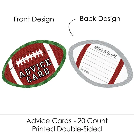 Big Dot of Happiness End Zone - Football - Wish Card Baby Shower Activities - Shaped Advice Cards Game - Set of 20 {4}