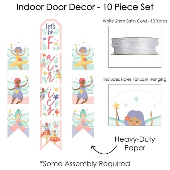 Big Dot of Happiness Let's Be Fairies - Hanging Vertical Paper Door Banners - Fairy Garden Birthday Party Wall Decoration Kit - Indoor Door Decor {6}