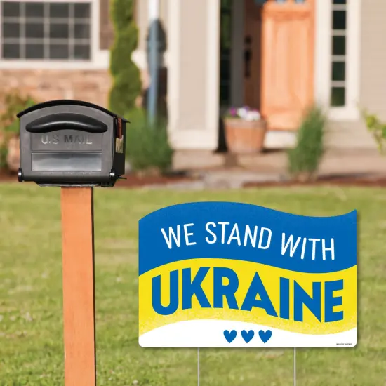 Big Dot of Happiness We Stand with Ukraine - Pray For Ukraine Yard Sign Lawn Decorations - Party Yardy Sign {3}