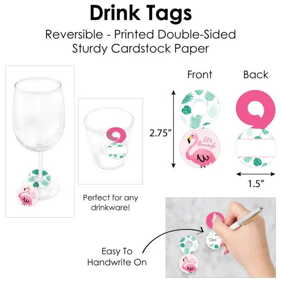 Big Dot of Happiness Pink Flamingo - Tropical Summer Party Paper Charger and Table Decorations - Chargerific Kit - Place Setting for 8 {7}