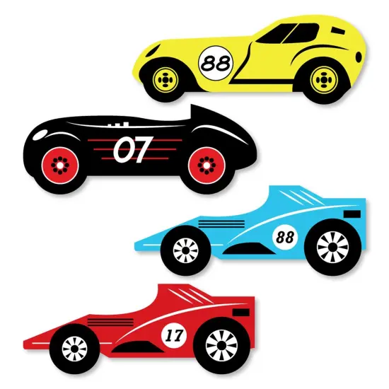 Big Dot of Happiness Let's Go Racing - Racecar - DIY Shaped Race Car Birthday Party or Baby Shower Cut-Outs - 24 Count {1}