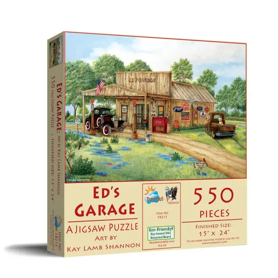 Sunsout Ed's Garage 550 pc Jigsaw Puzzle 58213 {3}