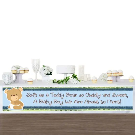 Big Dot of Happiness Boy Baby Teddy Bear - Baby Shower Decorations Party Banner {4}