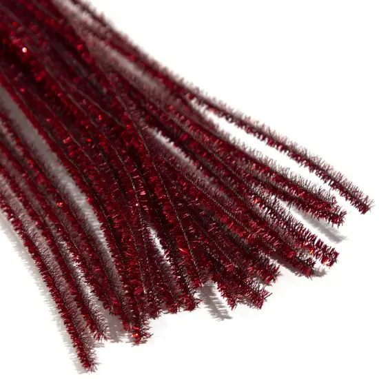 CousinDIY Tinsel Stems 6mmx12" 25/Pkg-Red {4}