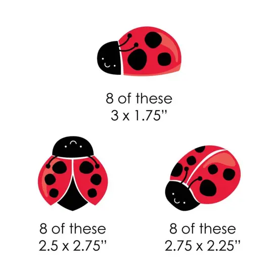 Big Dot of Happiness Happy Little Ladybug - DIY Shaped Baby Shower or Birthday Party Cut-Outs - 24 Count {4}