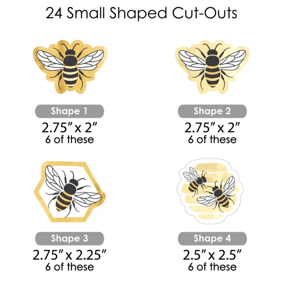 Big Dot of Happiness Little Bumblebee - Bee Baby Shower or Birthday Party DIY Decorations - Clothespin Garland Banner - 44 Pieces {7}