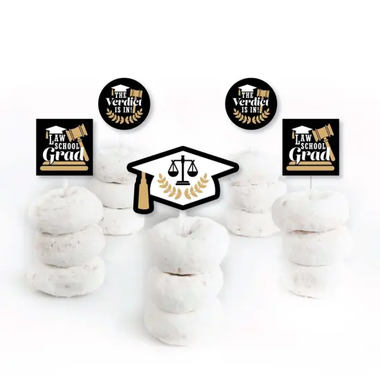 Big Dot of Happiness Law School Grad - Dessert Cupcake Toppers - Future Lawyer Graduation Party Clear Treat Picks - Set of 24 {3}