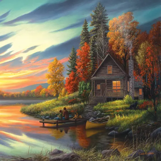 Sunsout Lakeside Memories 550 pc Jigsaw Puzzle 55154 {1}