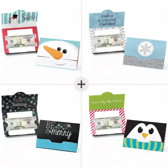Big Dot of Happiness Assorted Holiday Cards - Christmas Money and Gift Card Holders - Set of 8 {4}