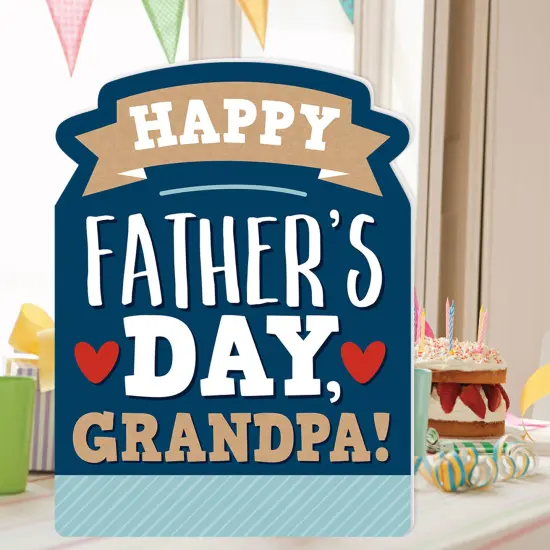 Big Dot of Happiness Grandpa, Happy Father's Day - We Love Grandfather Giant Greeting Card - Big Shaped Jumborific Card - 16.5 x 22 inches {3}