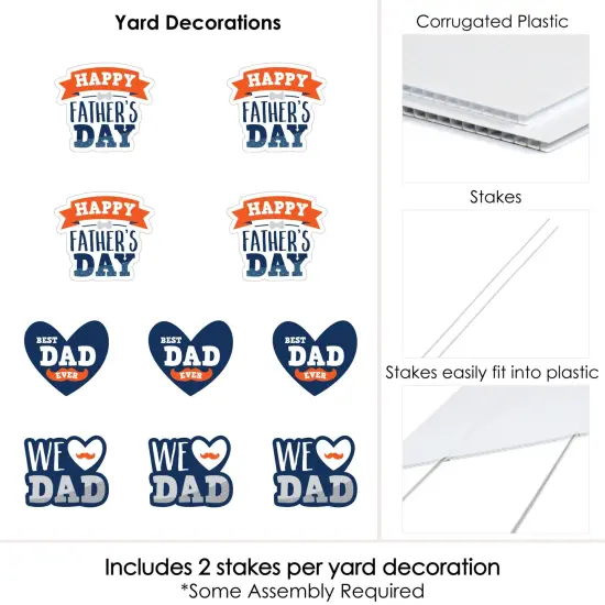 Big Dot of Happiness Happy Father's Day - Lawn Decorations - Outdoor We Love Dad Party Yard Decorations - 10 Piece {7}