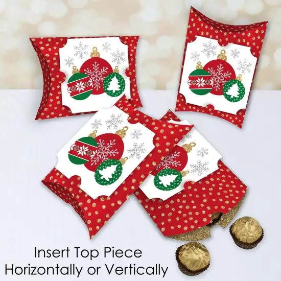 Big Dot of Happiness Ornaments - Favor Gift Boxes - Holiday and Christmas Party Large Pillow Boxes - Set of 12 {4}