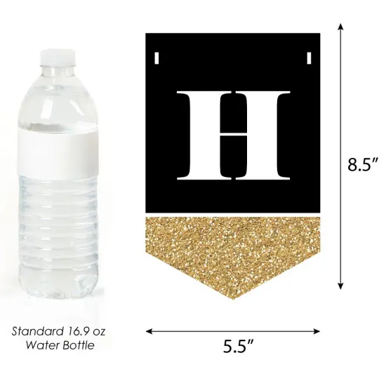 Big Dot of Happiness Adult 50th Birthday - Gold - Birthday Party Bunting Banner - Gold Party Decorations - Happy Birthday {4}