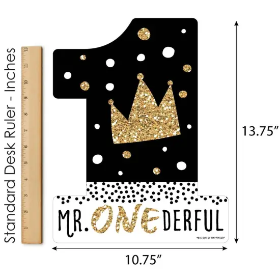 Big Dot of Happiness 1st Birthday Little Mr. Onederful - Outdoor Lawn Sign - Boy First Birthday Party Yard Sign - 1 Piece {6}