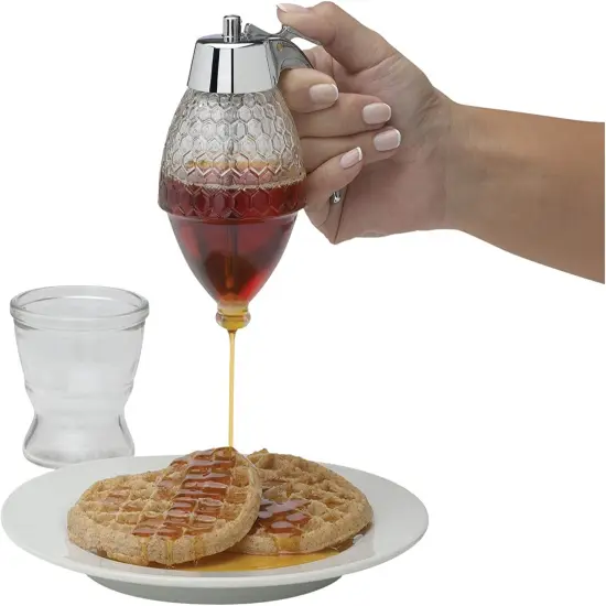 Mrs. Andersons No Mess Clear Glass Honey and Syrup Dispenser and Stand {4}