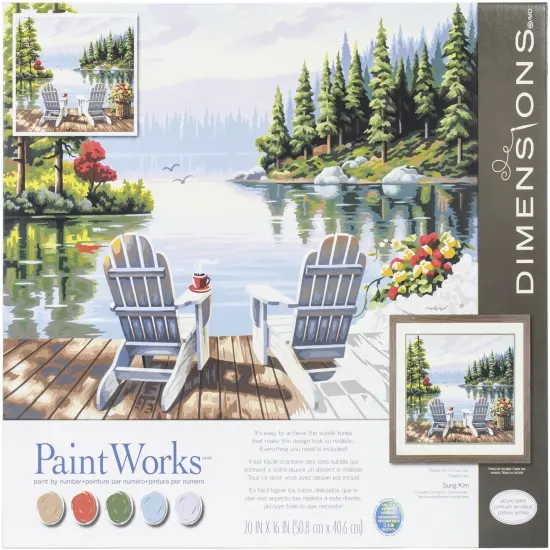Paint Works Paint By Number Kit 20"X16"-Lakeside Morning {1}