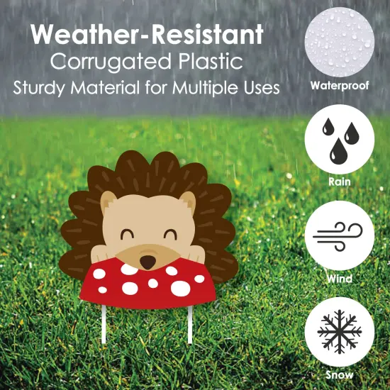 Big Dot of Happiness Forest Hedgehogs - Yard Sign and Outdoor Lawn Decorations - Woodland Birthday Party or Baby Shower Yard Signs - Set of 8 {4}