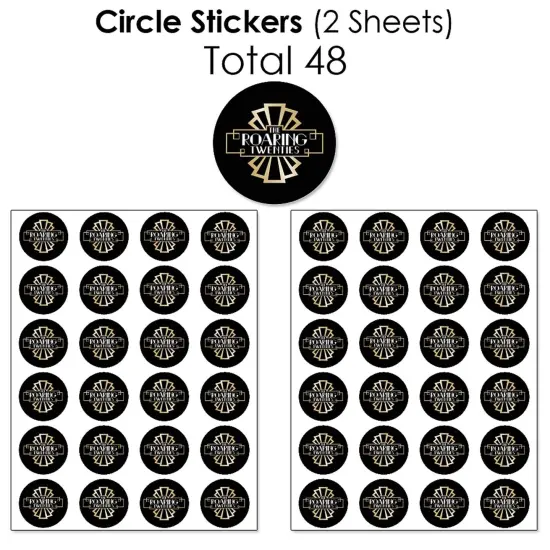 Big Dot of Happiness Roaring 20's - 1920s Art Deco Jazz Party Candy Favor Sticker Kit - 304 Pieces {7}