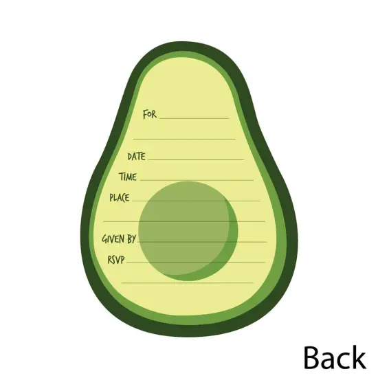 Big Dot of Happiness Hello Avocado - Shaped Fill-in Invitations - Fiesta Party Invitation Cards with Envelopes - Set of 12 {4}