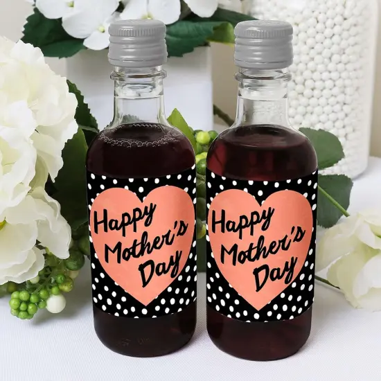 Big Dot of Happiness Best Mom Ever - Mini Wine and Champagne Bottle Label Stickers - Mother's Day Favor Gift for Women and Men - Set of 16 {6}